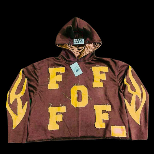 FOF Cropped Hoodie -  Cocoa & Hazel Brown