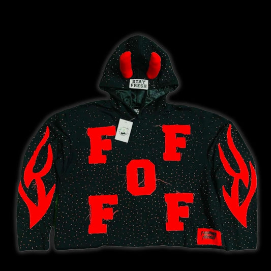 FOF Cropped Hoodie - Fiery Red