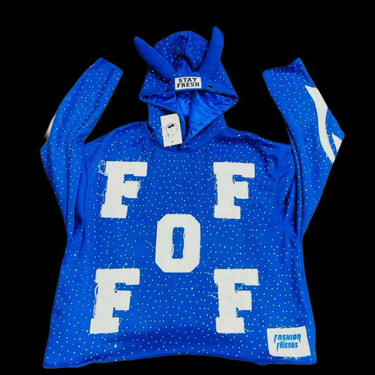 FOF Cropped Hoodie - Royal Blue