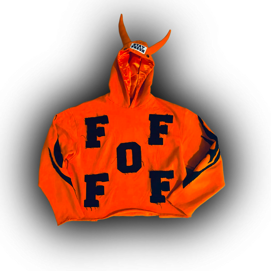 FOF Cropped Hoodie - Vibrant Orange