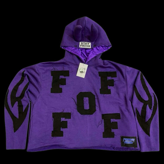 FOF Cropped Hoodie - Purple Rain