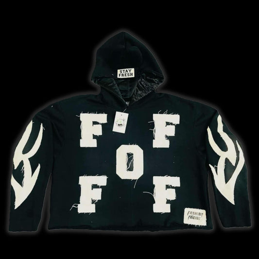 FOF Cropped Hoodie - Dual Tone Black & White